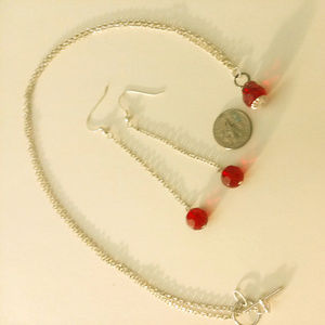 handmade necklace and erring set